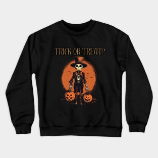 Trick or treat? halloween patterns, pumpkin Crewneck Sweatshirt